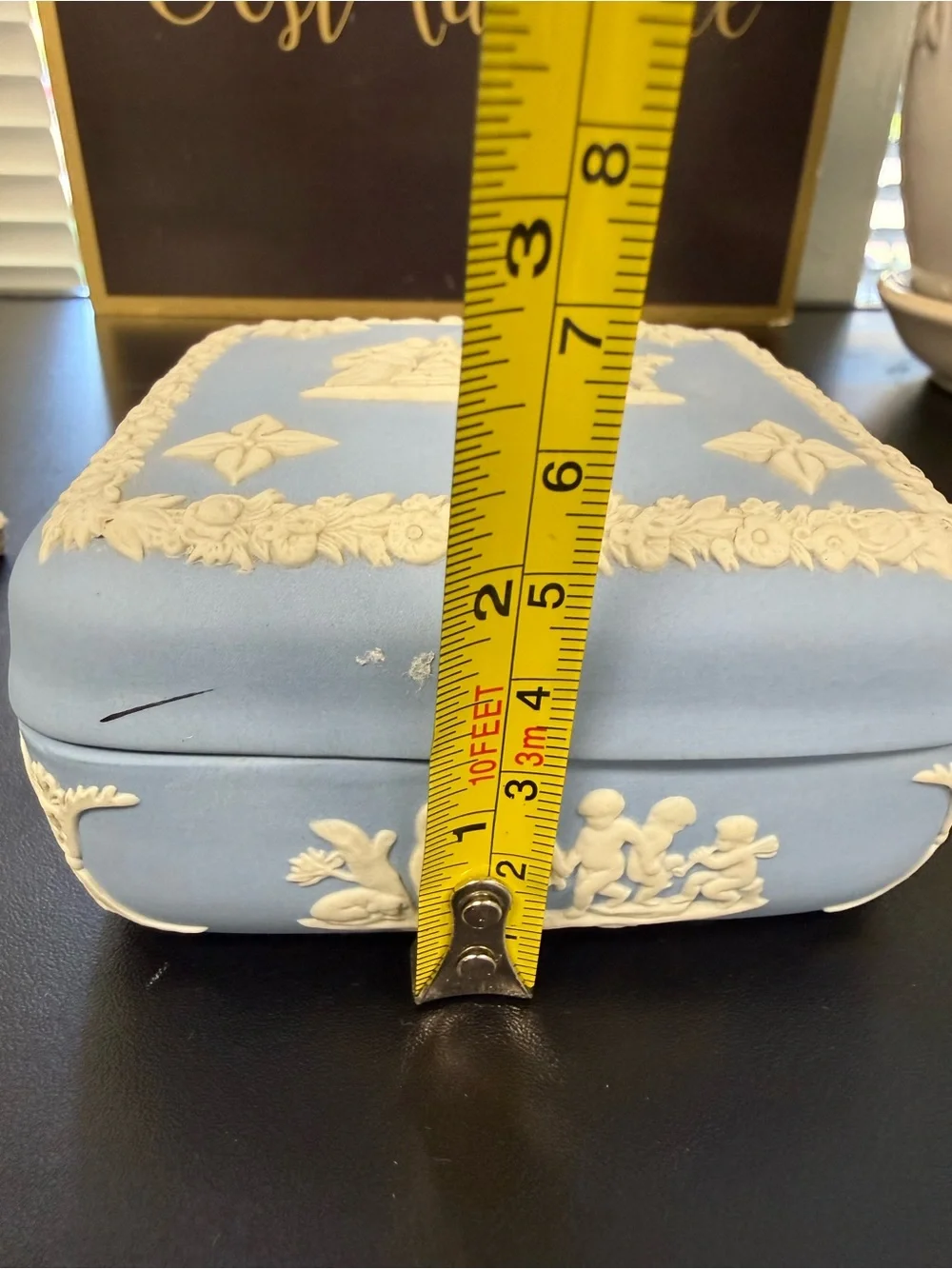 Vintage Wedgwood Jasperware Jewelry Box with Lid 1970s
